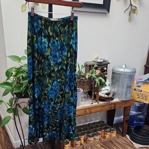 Choices Vibrant Blue and Green Maxi Skirt